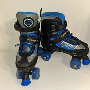 Kids Roller Skates - Black and Blue Youth L Sz3-6